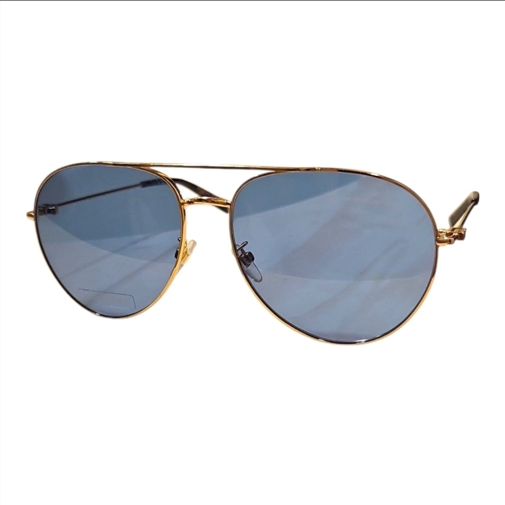 GIVENCHY | Gold Aviator Sunglasses with Blue / Grey Lenses Unisex ~ GV 7196/G/S - Picture 2 of 6